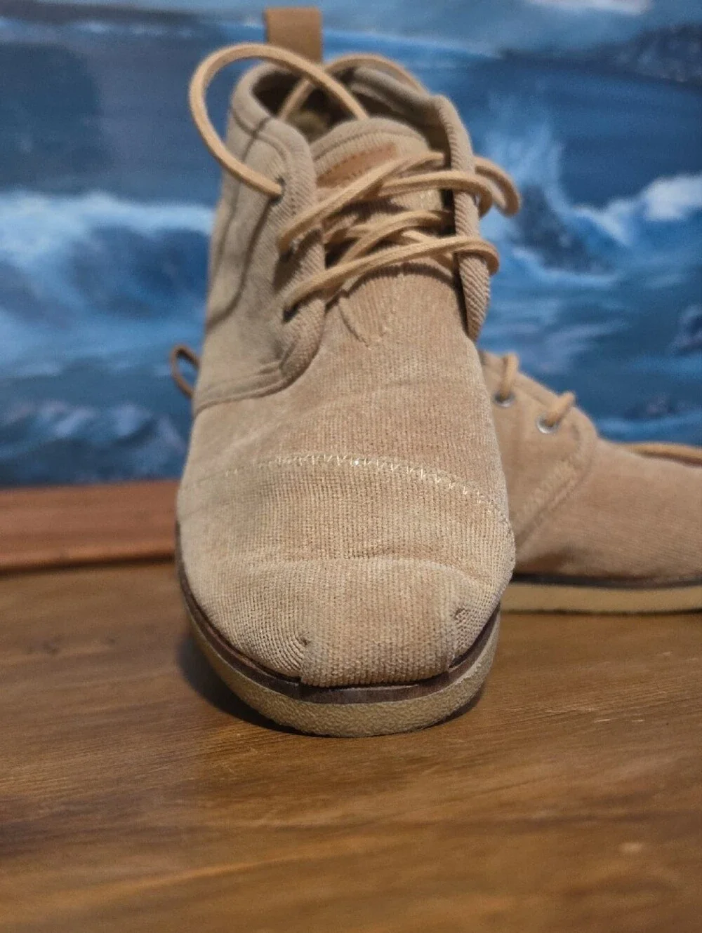 Toms Women's Chukka Boots in Tan Canvas, W 8.5